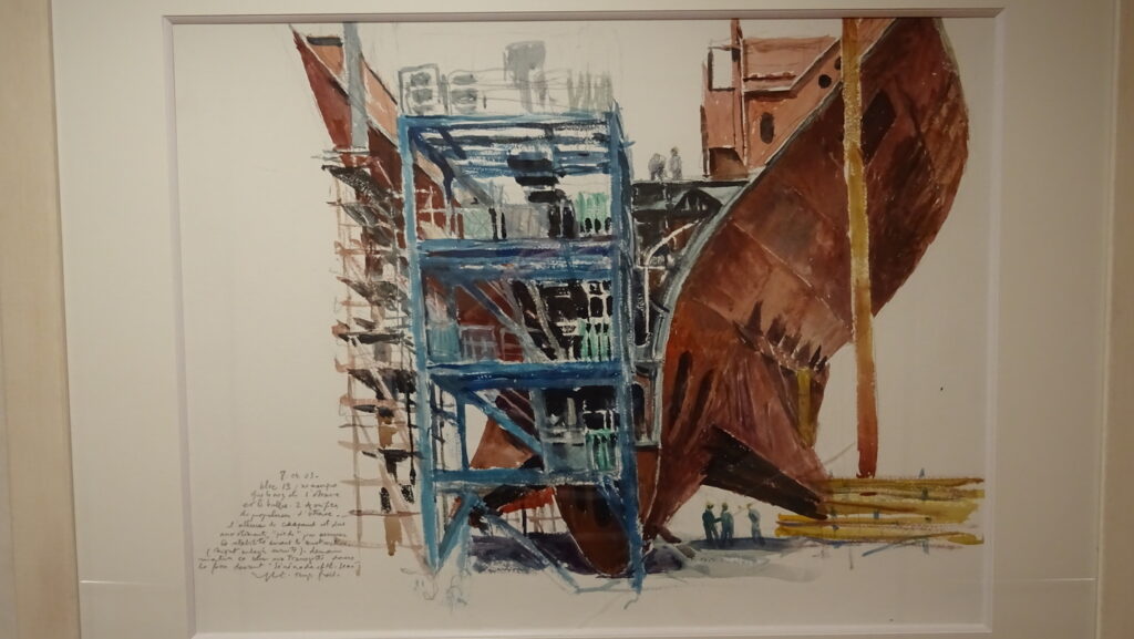 Aquarelle de la construction de Pont-Aven