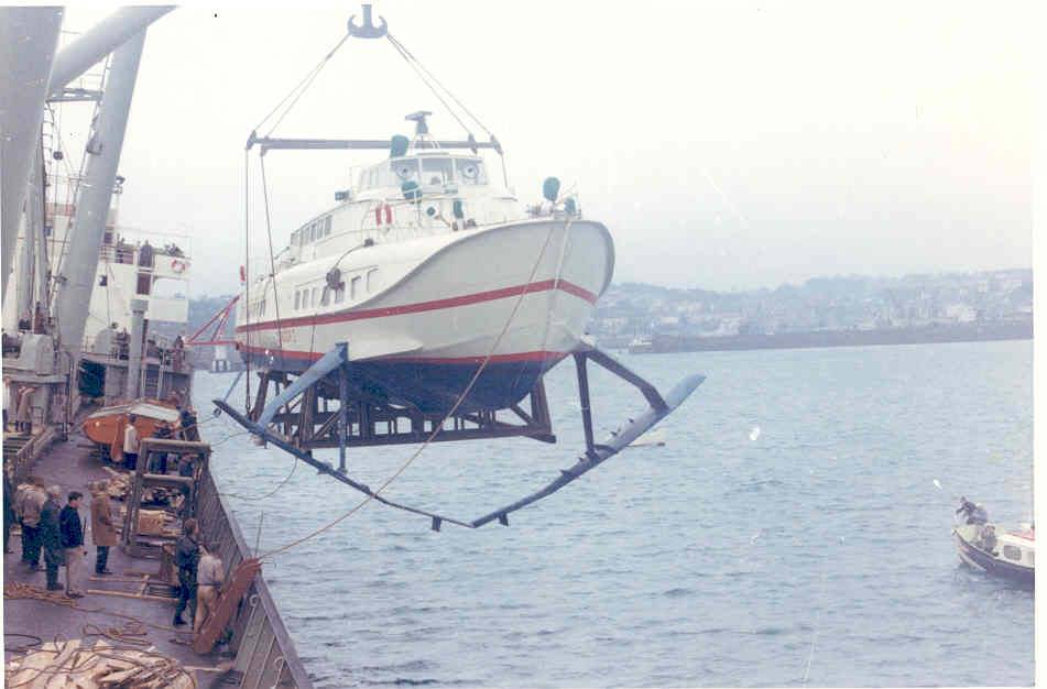 Livraison de l'hydroptère Condor 1 en 1964.