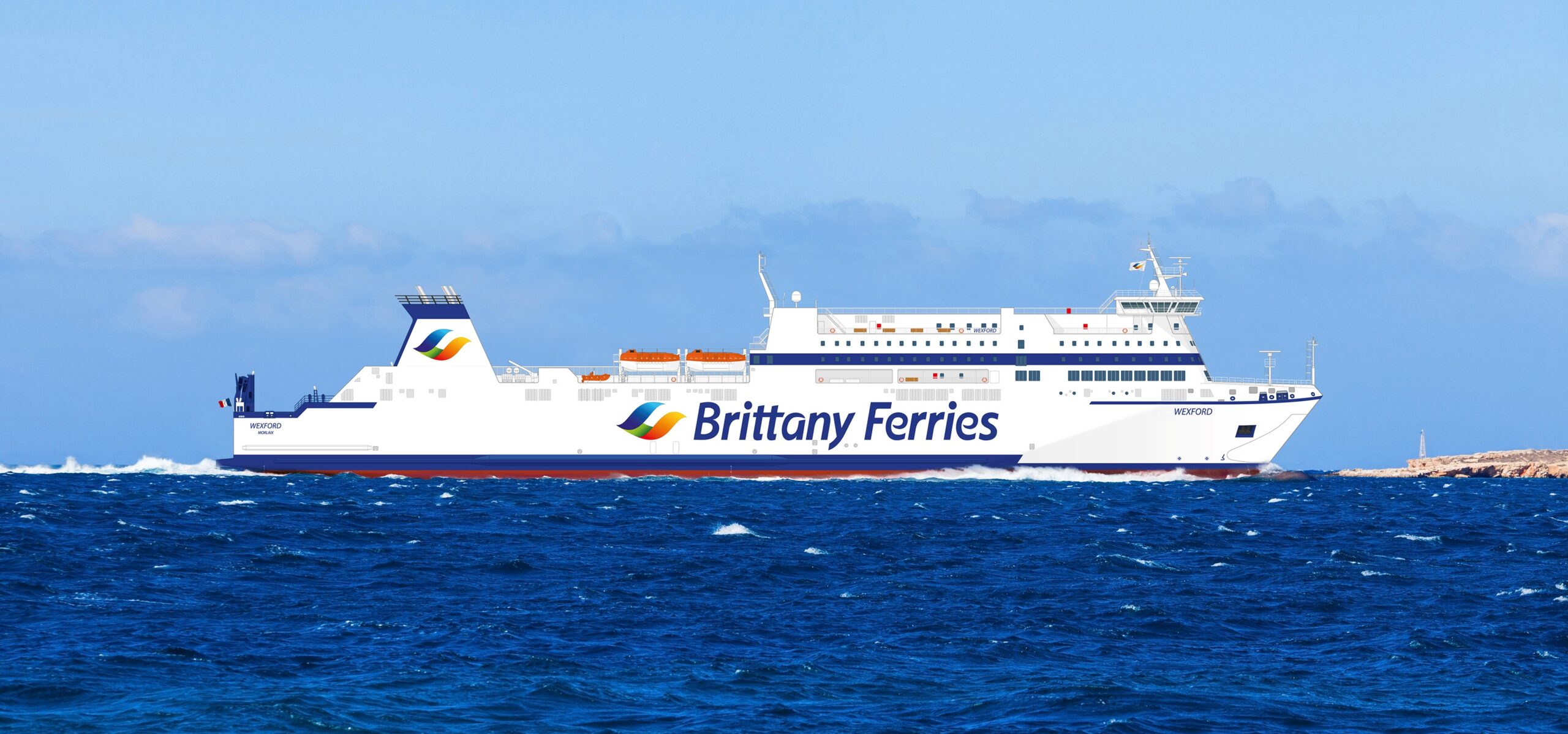 Vue d'artiste du ferry M/V Wexford de Brittany Ferries.